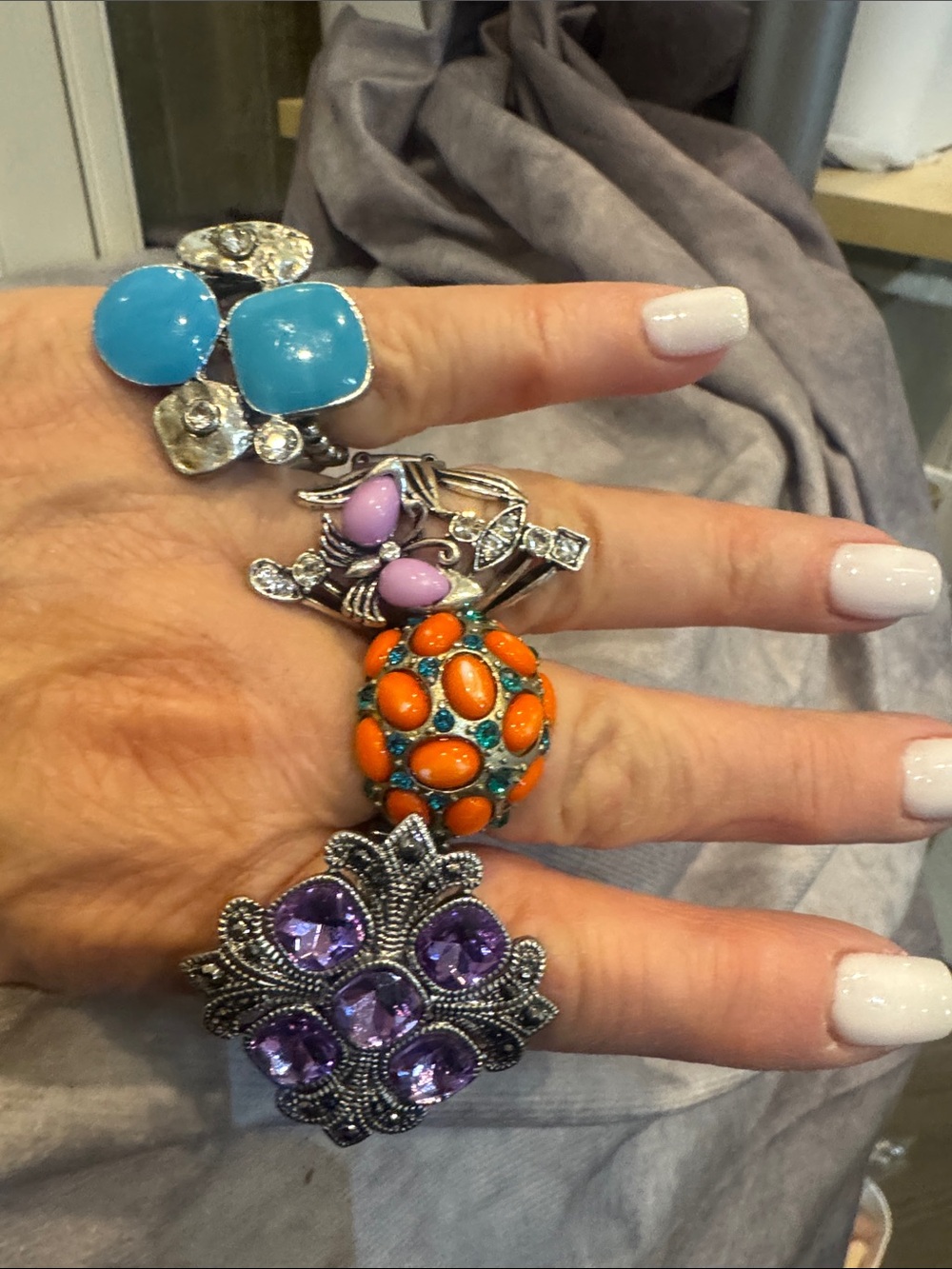 Lot of 8 Stunning Stretch‎ Rings - Picture 3 of 4